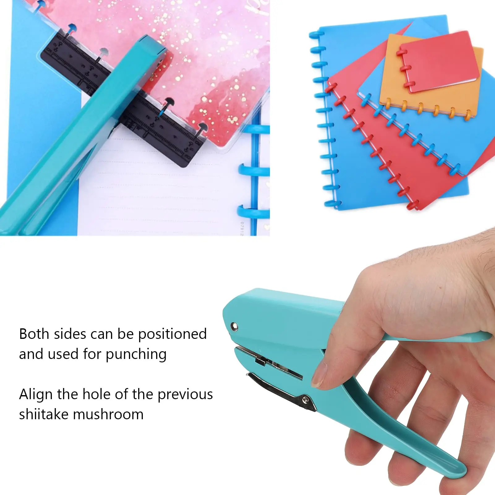 Creative mushroom hole puncher disc ring binding knife T-type puncher handmade DIY tool office stationery
