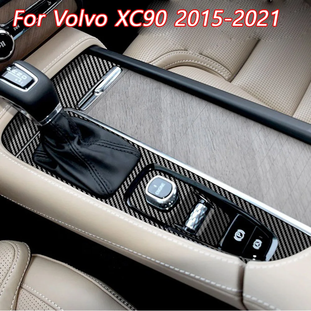 

3D/5D Carbon Fiber Car Interior Center Console Cover Color Change Molding Sticker Decals For Volvo XC90 2015-2021