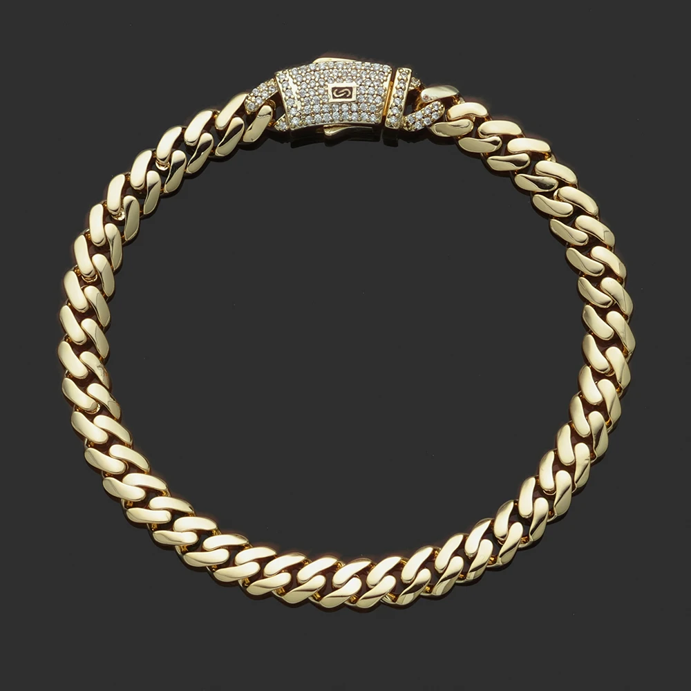 NONE 6/8/10/12/15/20mm Monaco Kubanische Kette Halskette Hip Hop 14k Vergoldung Kubanische Kette Armband Hip Hop Schmuck 3