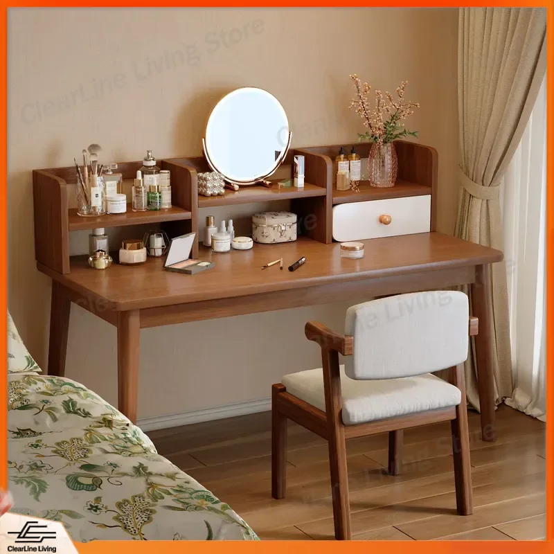 

Modern Simple Dresser with Shelves Makeup Table for Girls Bedroom Nordic Style Vanity Desk Rental House Furniture Cosmetic