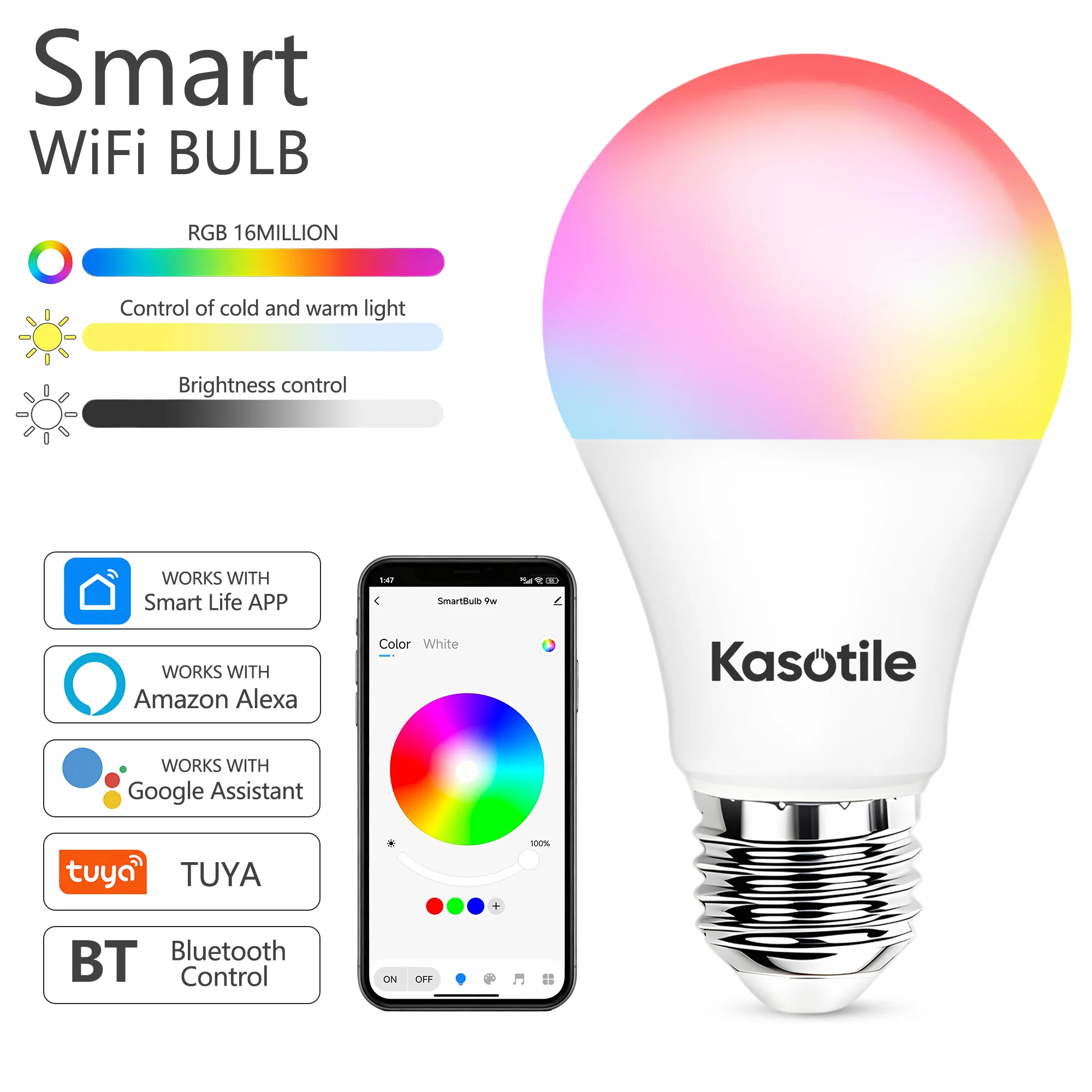 lampada-led-bluetooth-kasotile-tuya-9w-110v-rgbcw-com-mudanca-de-cor-e-controle-por-voz-via-alexa-echo-plus-e-google-home-assistant