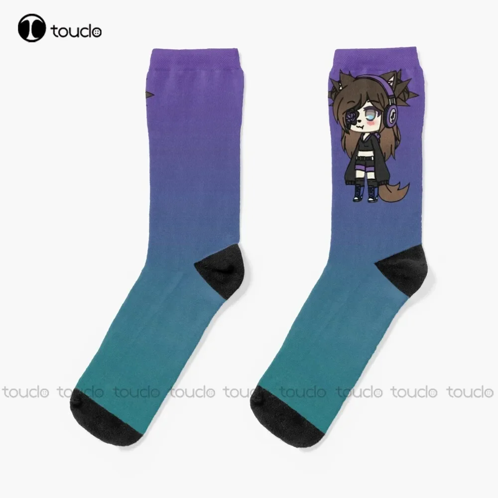 

Gacha Life Series - Karin The Strange Goth Girl With The Eye Patch Socks Длинные носки для мужчин Рождественский подарок на заказ унисекс для взрослых
