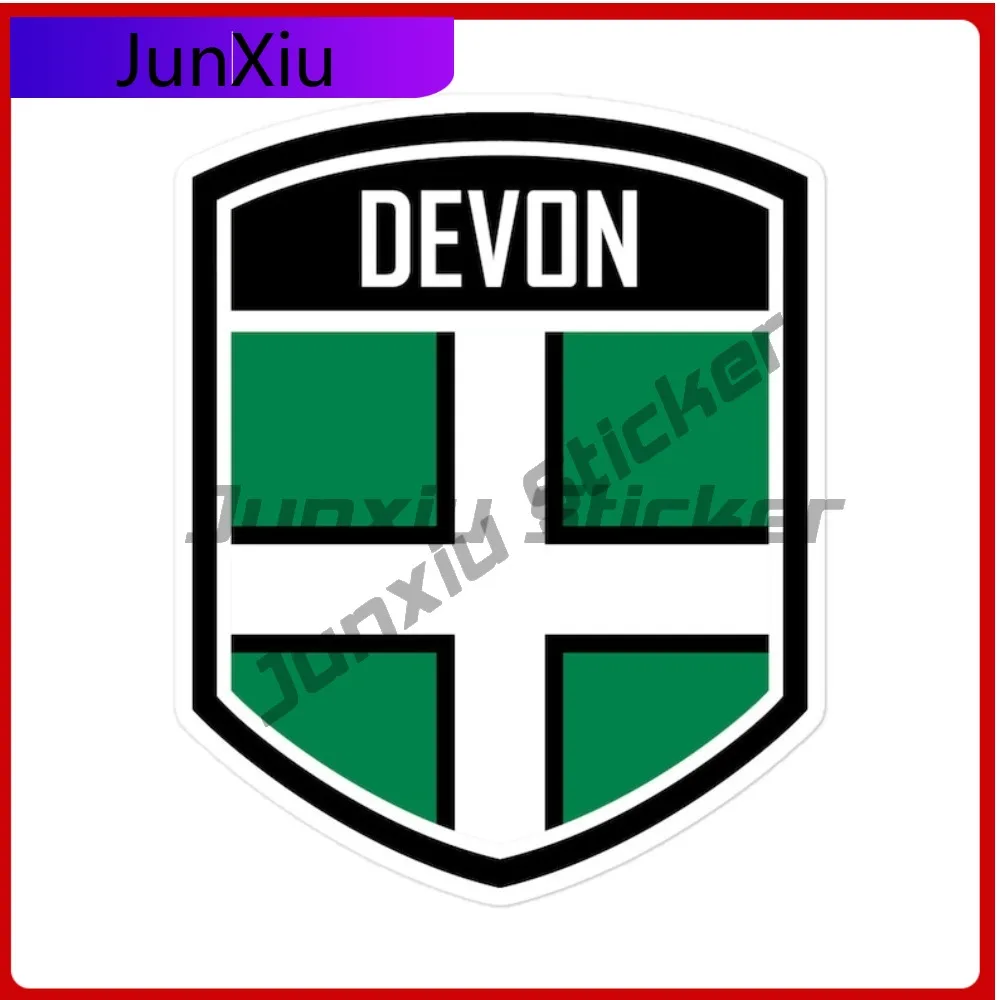 Devon County England Personalized Trendy Printed Flag Emblem Stickers Waterproof Vinyl Decal for Laptop and Phone Case