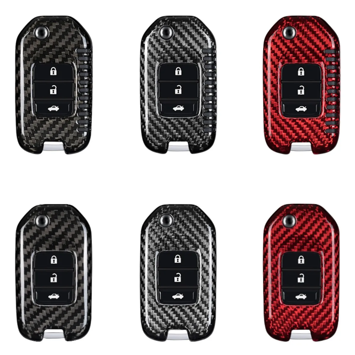

T-carbon Carbon Fiber Car Key Case Cover For Honda Accord 9 Crider Civic Jade SPIRIOR CR-V Fit Floding key Accessories