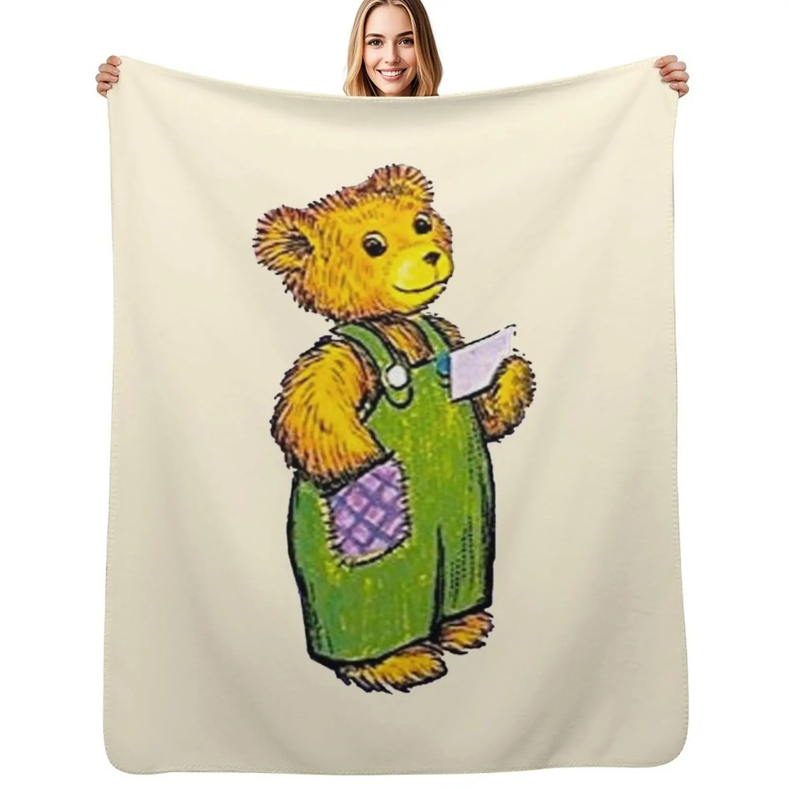 

Corduroy bear Throw Blanket Shaggy Furry Soft Blanket for Bedroom Living Room