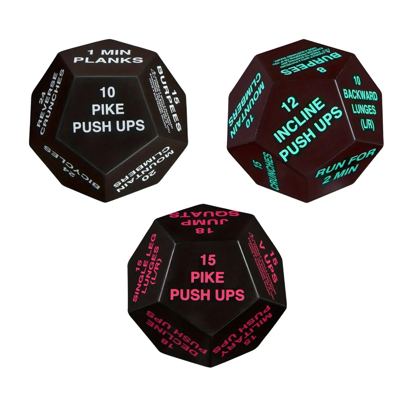 Exercise Dice Fitness Dice 12 Sided Dice Strength Training Group Class Workout Dice Bodyweight Training Dice for Teens Adults