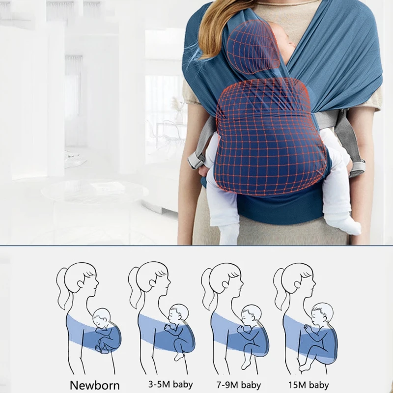 Ergonomic Baby Sling Carrier Wrap Stretchy Infant Xtype Front Hold Newborn Adjustable Portable Kangaroo For Baby Swaddle Strap