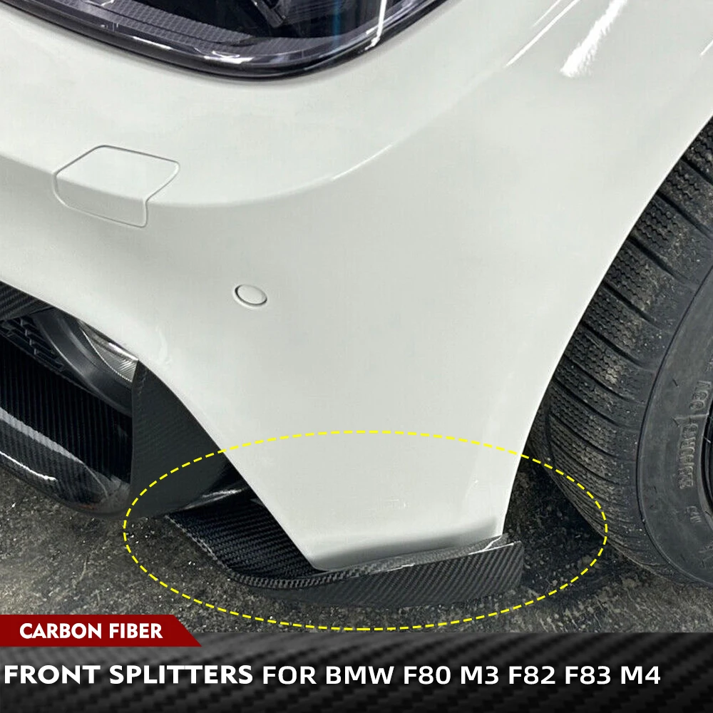 

Для BMW F80 M3 F82 F83 M4 2014-2018: карбоновые сплиттеры-канарды для переднего бампера, гоночные обвесы для переднего бампера автомобиля