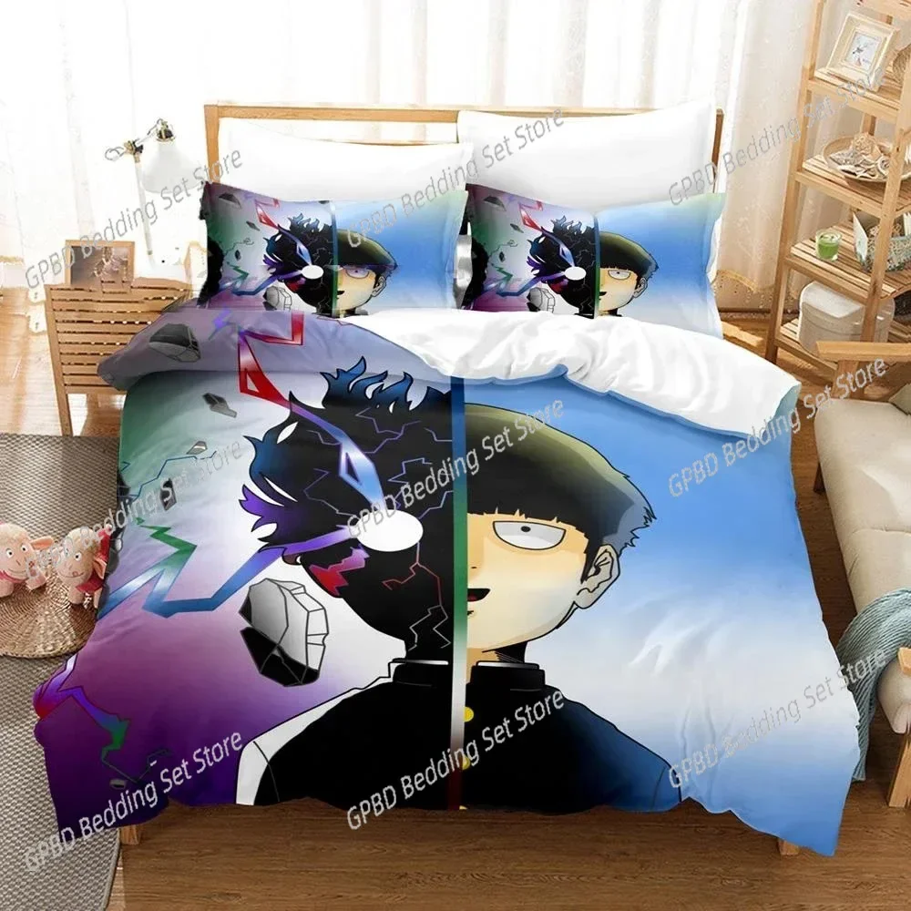 3D Printed Mob Psycho 100 3D Bedding Set Duvet Cover Pillowcases Single Twin Full Queen King Size Home Decor Quilt Boys Gift