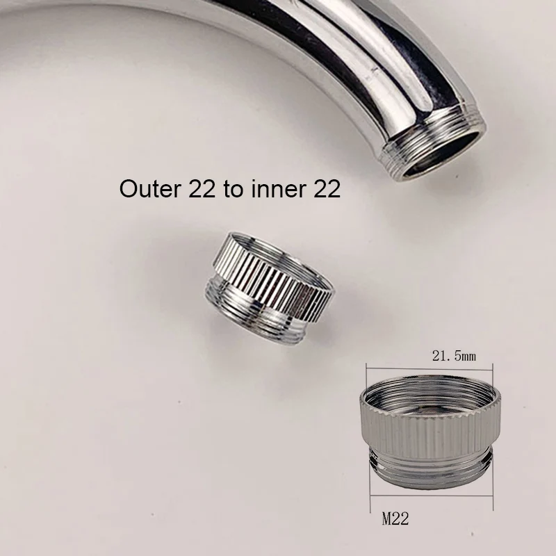 Metal Kitchen Faucet Adapter 20.9/21.8mm to 22mm Male to Female Saving Tap Connector with Washer for Bathroom Accessories