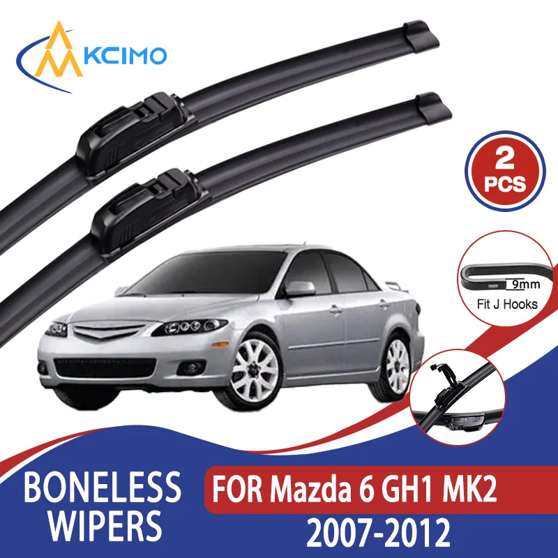 

For Mazda 6 GH1 MK2 2007-2012 Car Wiper U-type Soft Rubber Boneless Wiper HD Quiet Durable Automotive Wiper 24"+16"