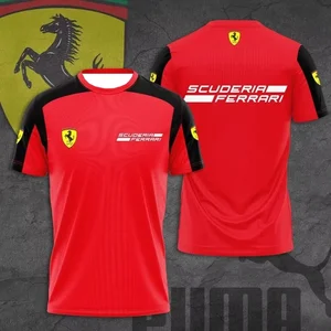 2025 جديد سباق سائق تي شيرت الرجال أزياء 3D المطبوعة تي شيرت تنفس سريع الجفاف فيراري أعلى أفضل 12 جاكيت فيراري للنساء مبيعا - رقم 6