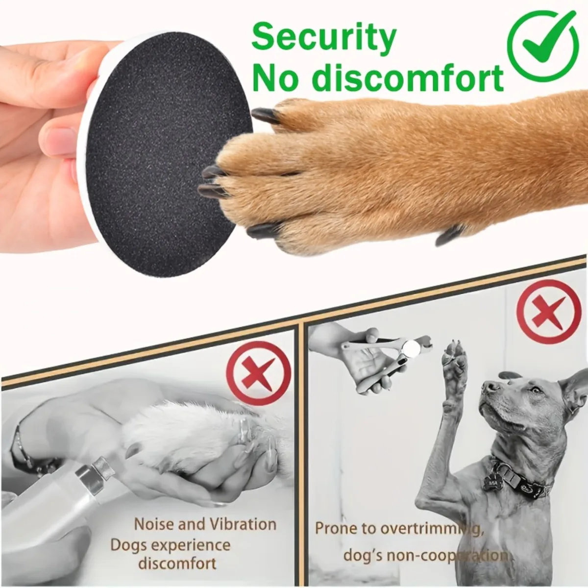 Dog Nail Grinding Tool Set, Silent Version, Comes with 2 Replaceable Sandpapers, Pet Grooming, Stress Free Pet Nail Care Tool