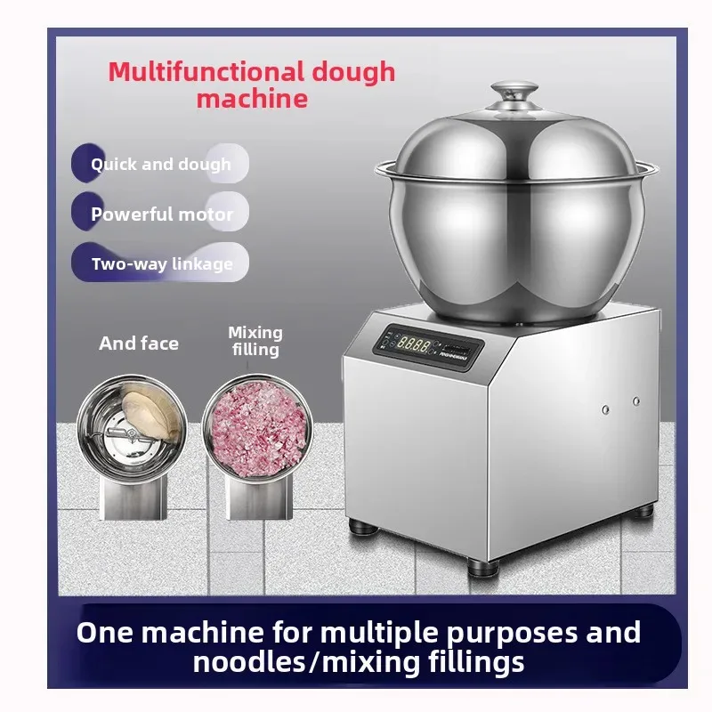 Birui High-Power Fully Automatic Commercial Bakery Restaurant Dough Mixer Stainless Steel Electric Digital Control 2500W