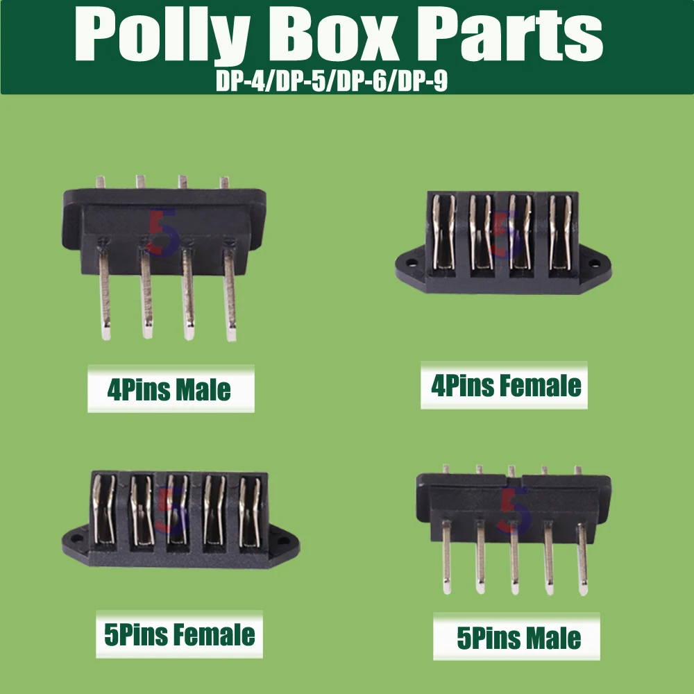 Ebike Reention Polly Battery Case Parts 4Pins / 5Pins connecor DC plug Lock & Key For Polly DP-4/Polly5/Polly DP-6/Polly DP-9