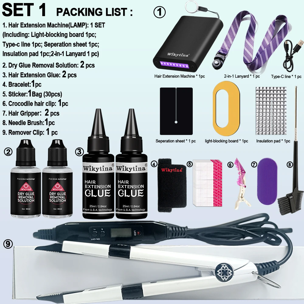 Professionelles V-Light Haarverlängerungs-Set mit UV-Kleber für Salon und Heimgebrauch - Haarverlängerungsgerät in Salonqualität – Detail 10