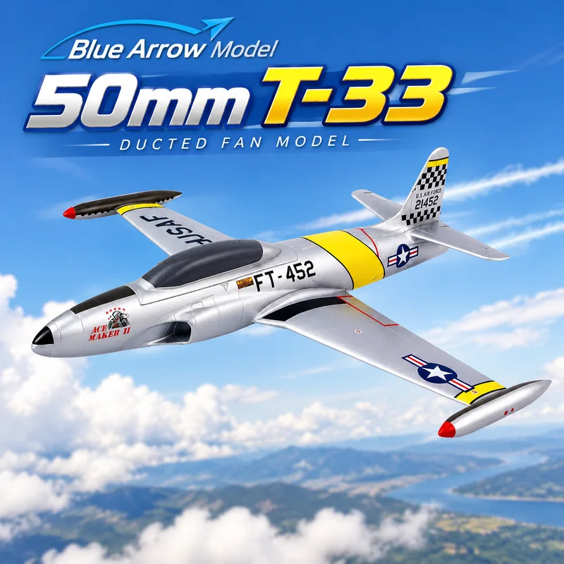 Blue Arrow Aircraft Model 50mmT-33 Ducted Model Image True Entry Hand Throwing Motion Machine Fixed Wing Electric Remote Control