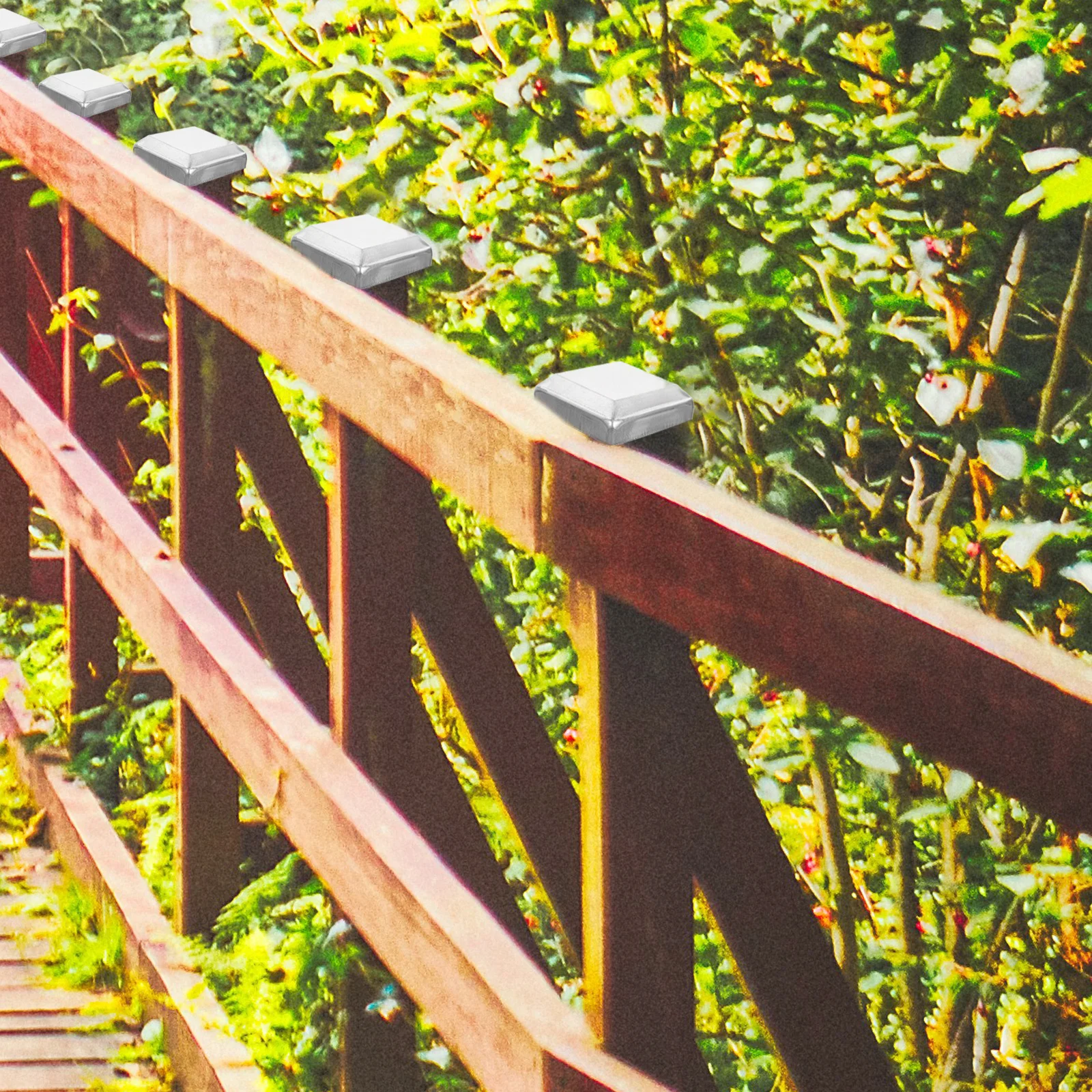 10pcs Square Tube Column Cap Metal Fence Post Caps Durable Decorative Cover For Guardrail Railing Fence Protector Iron Post Cap