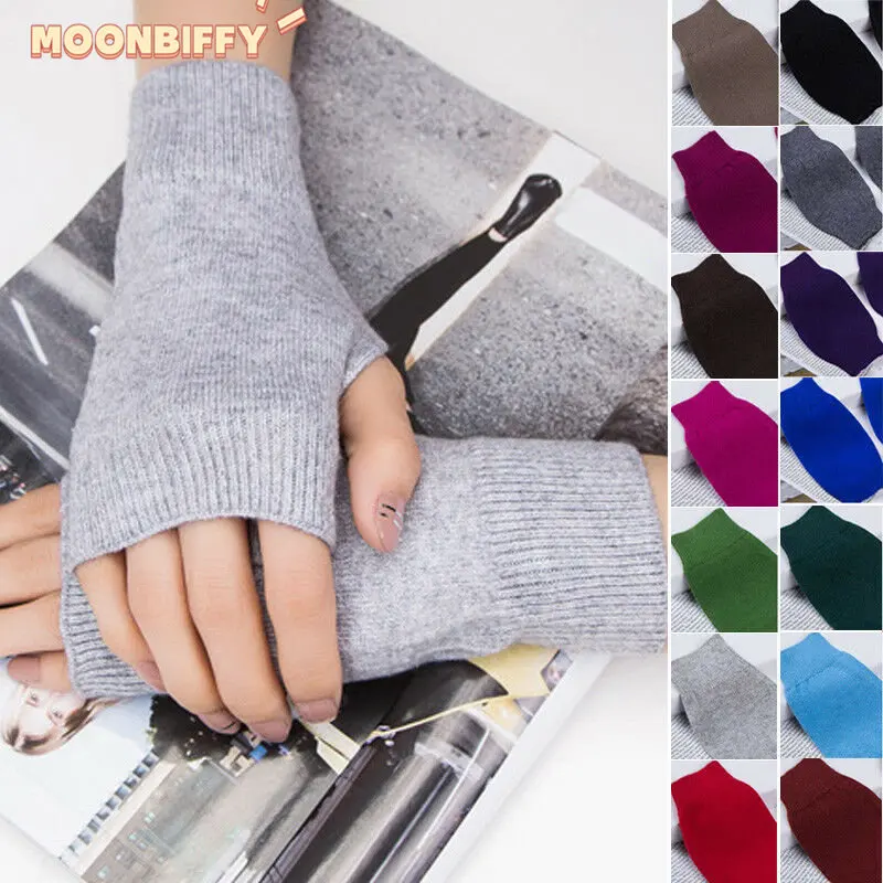 Winter Autumn Wrist Arm Hand Arm Warmers Women Men Knitted Long Fingerless Gloves Sleeve Soft Warm Mitten Elbow Mittens 2023 New