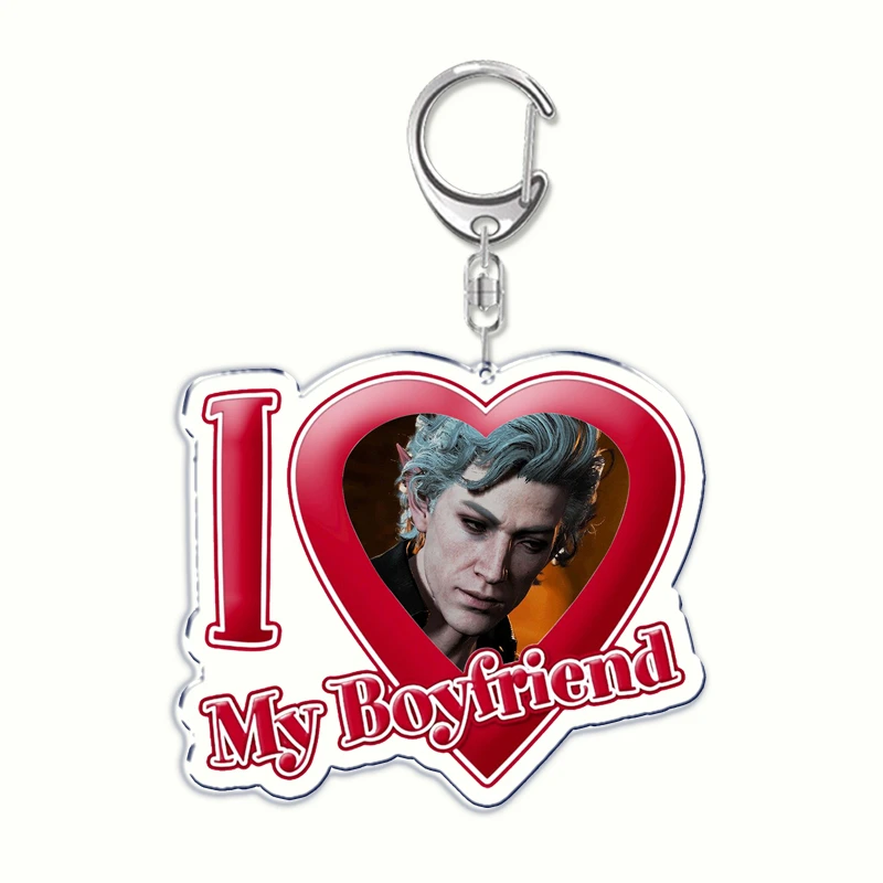 Game Astarion Characters I Love My Boyfriend Acrylic Key Chain Pendant Key Ring Keychains for Bag Pendant Fans Jewelry Gifts