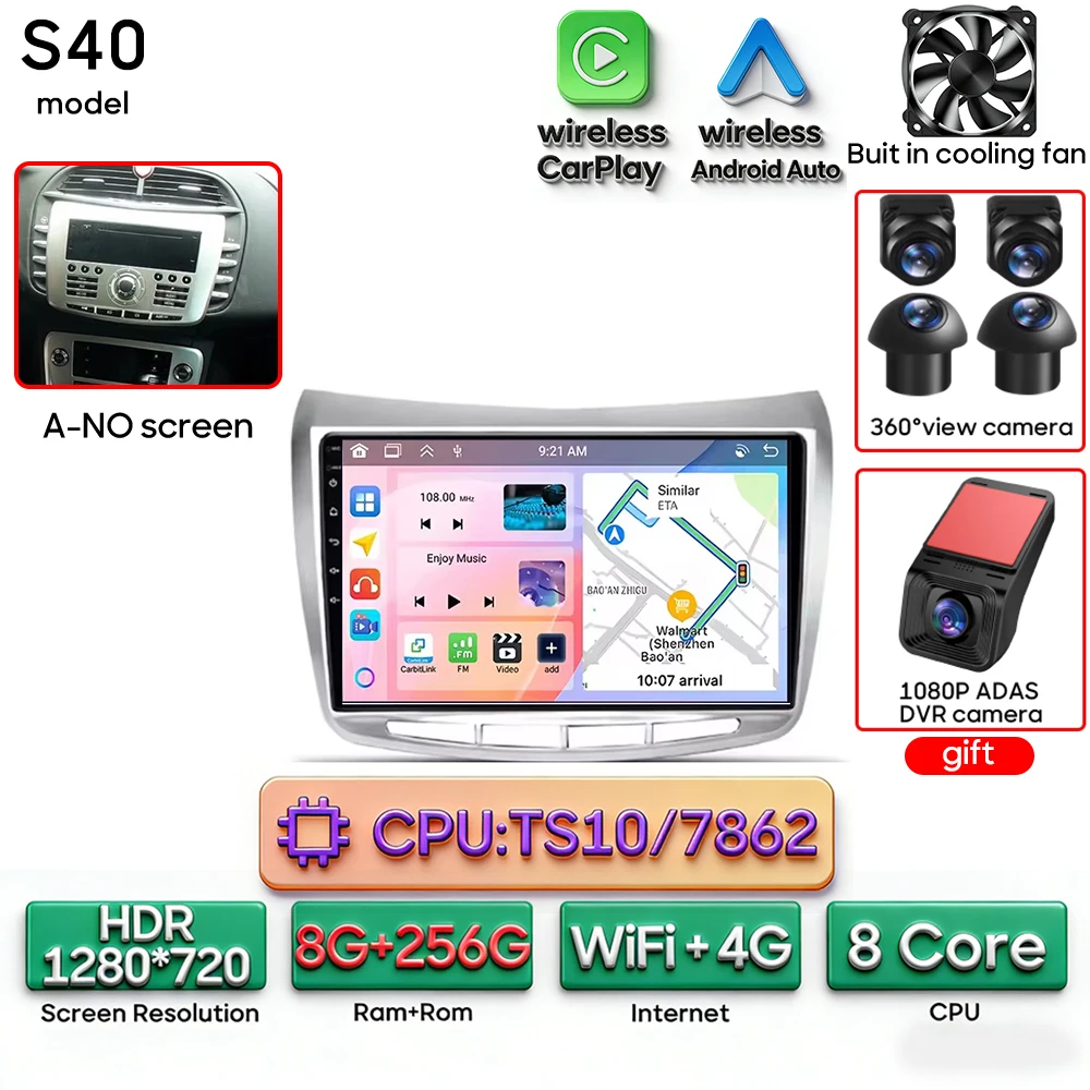Android 15 autoradio multimediaspeler draadloze Carplay stereo voor Lancia Delta 2009 - 2019 navigatie GPS 2din DSP Wifi
