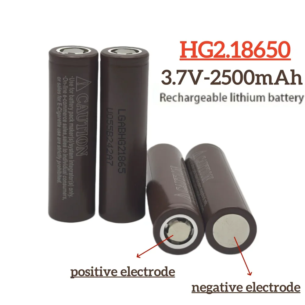 18650 HG2 2500 mAh 3,7 V oplaadbare lithiumbatterij Veilig en duurzaam Ware capaciteit + oplader