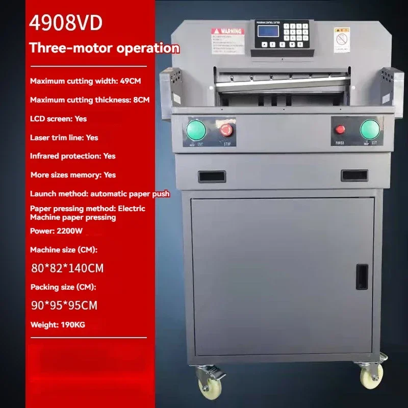 2025 4908VD Paper Cutter Electric Paper Cutter Fully Automatic Intelligent Large Book Tender CNC Office Desktop Paper Cutter