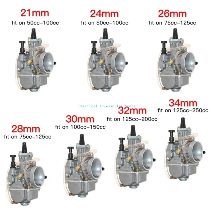 

U75E 2T 4T Universal Motorcycle PWK Carburetor 21 24 26 28 30 32 34mm With Power Jet Motorbike Motocross