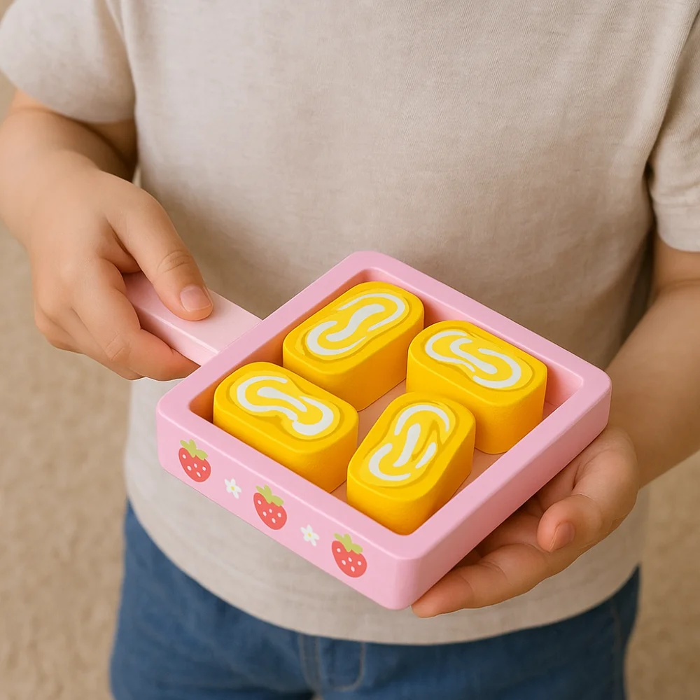 ไม้จําลองอาหารของเล่น Play House Montessori Tteokbokki ของเล่นทําอาหารบทบาทเล่นความรู้ความเข้าใจ Pretend ของเล่น
