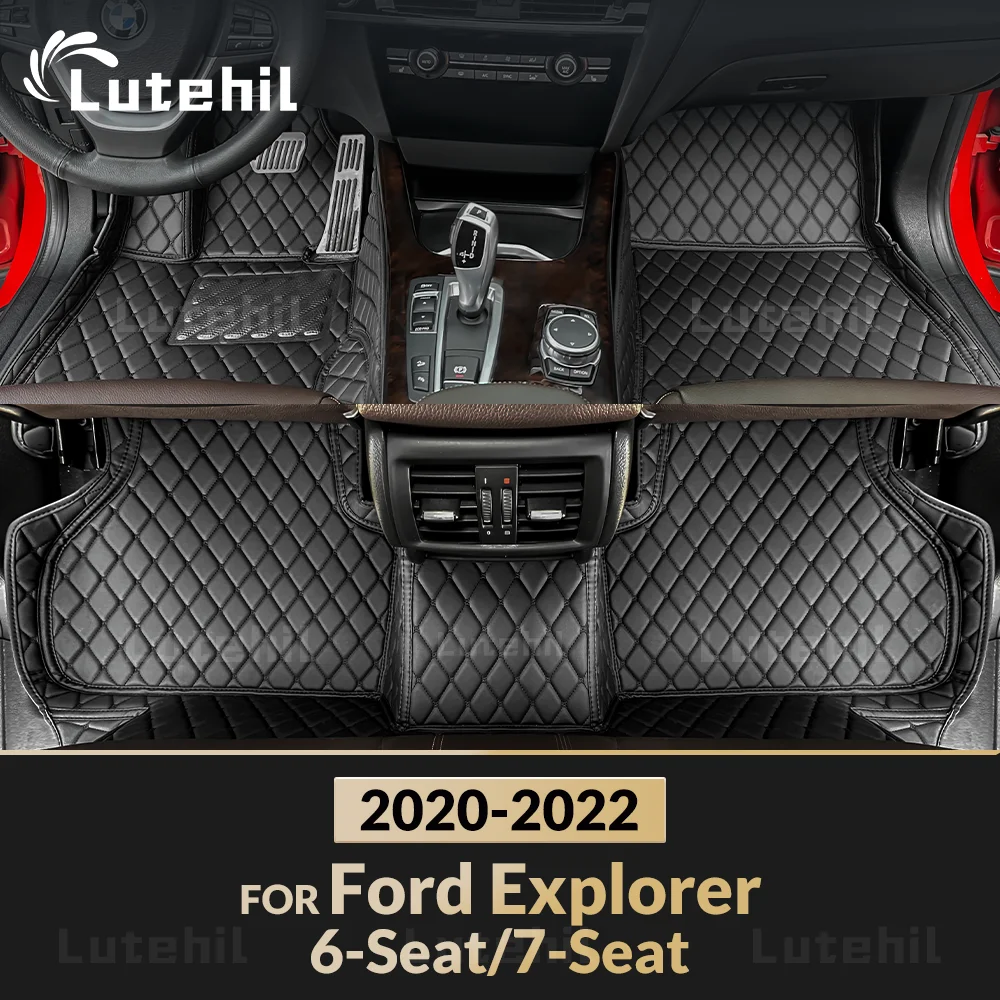 Car Floor Mats For Ford Explorer 6-Seat/7-Seat 2020 2021 2022 Custom Auto Foot Pads Automobile Carpet Cover Interior Accessories