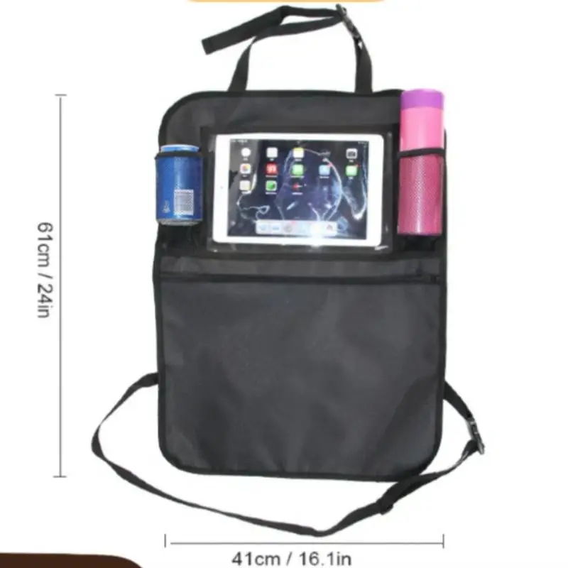 Car Seat Back Organizer Car Seat IPAD Bag Oxford Cloth with Anti-kicking Function