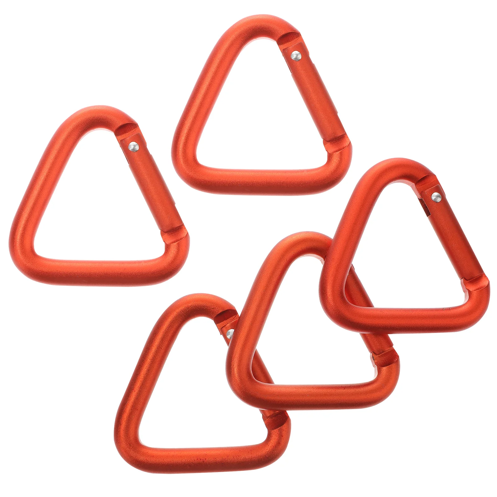 5pcs Triangular Shape Climbing Buckle Outdoor Aluminum Alloy Heavy Duty for Sports Lover Orange