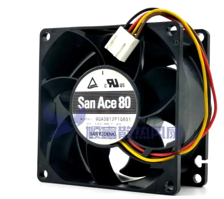 

SANYO DENKI 9GA0812P1G651 DC 12V 1.2A 80x80x38mm 4-Wire Server Cooling Fan