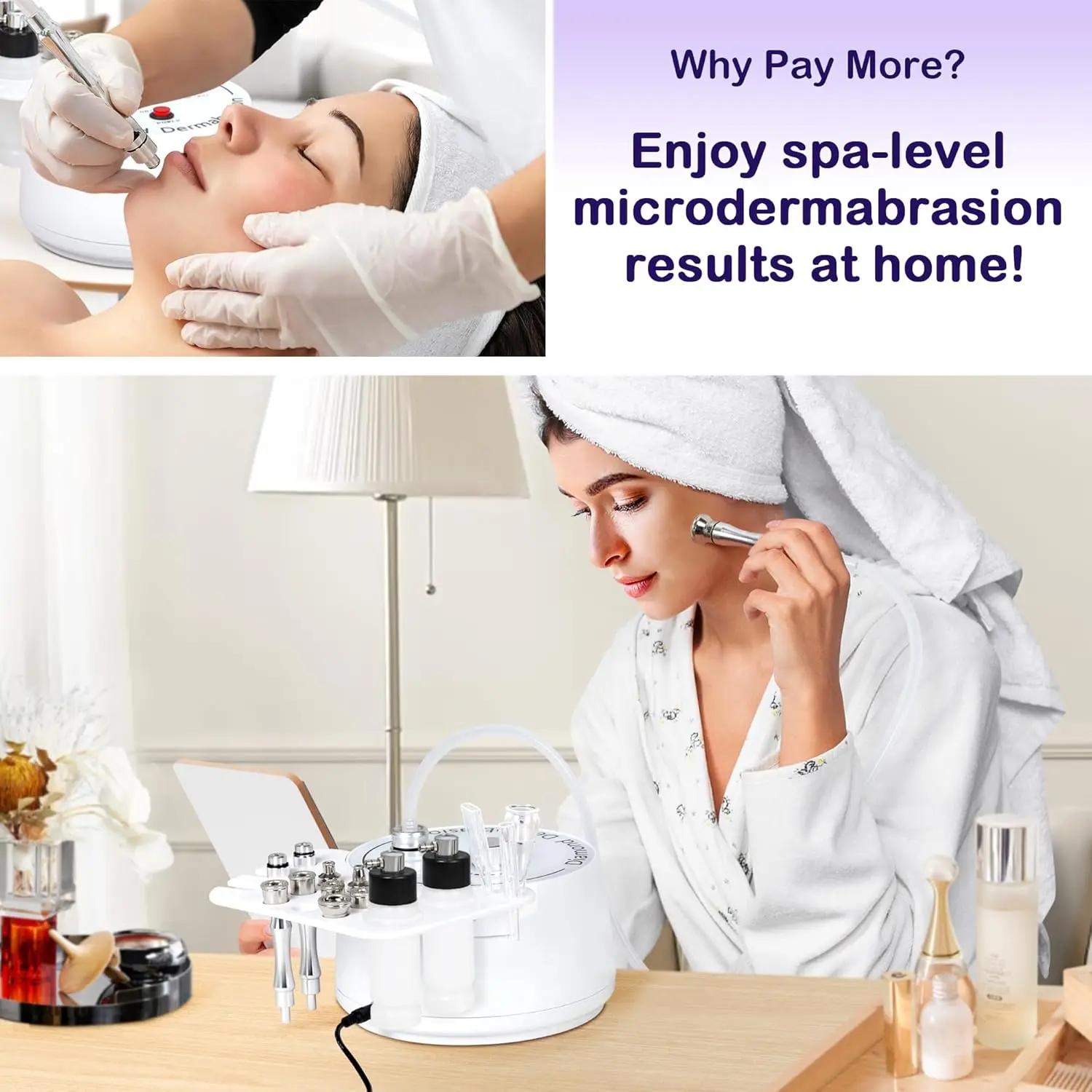 3-in-1 diamantmicrodermabrasie-dermabrasie-machine met diamanttips Gezichtsverzorging Salonapparatuur voor persoonlijk thuisgebruik