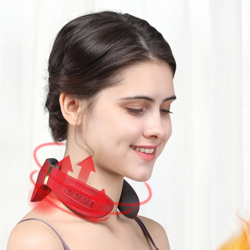 

1 комплект, перезаряжаемый электрический массажер для шеи, портативное устройство для облегчения боли в шейном відділе позвоночника для домашнего использования, ухода за шеей