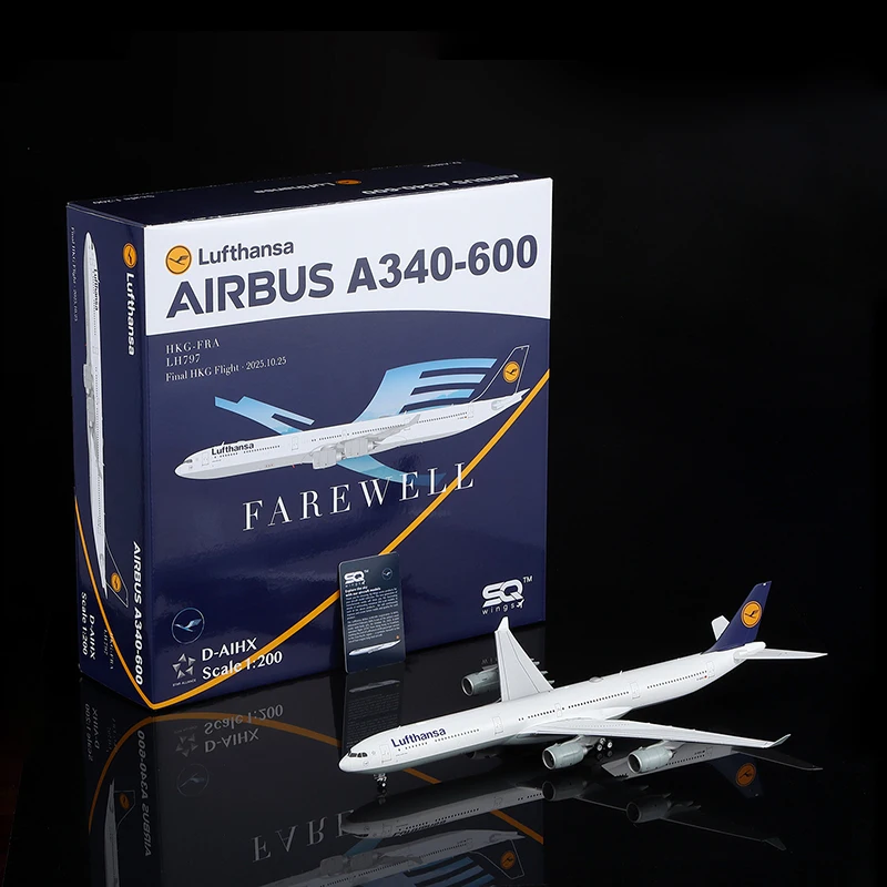

L2293 Alloy Collectible Plane Gift SQ Wings 1:200 Lufthansa "StarAlliance" Airbus A340-600 Diecast Aircraft Jet Model D-AIHX