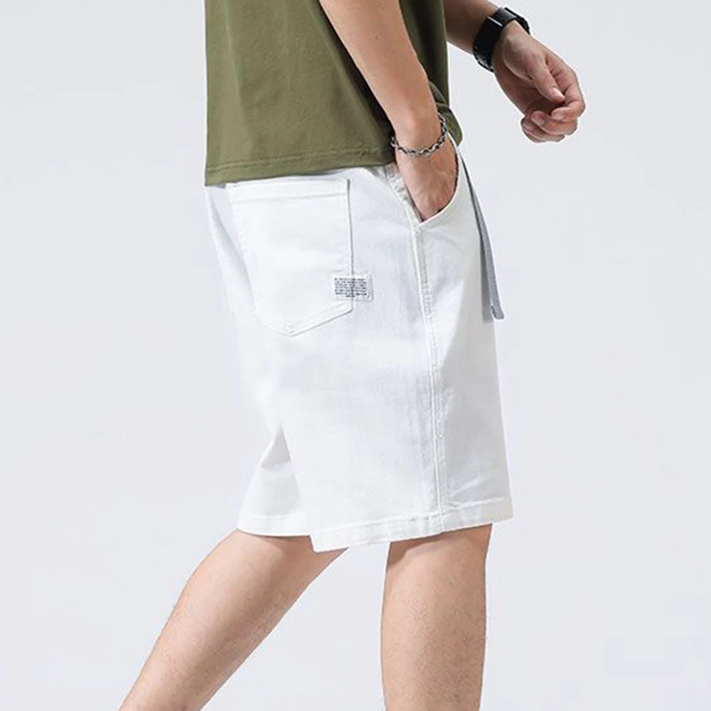 Thin White Denim Shorts Men\'s Invisible Open Crotch Outdoor Sex Summer Casual Short Pants Fashionable Classic Jeans Erotic