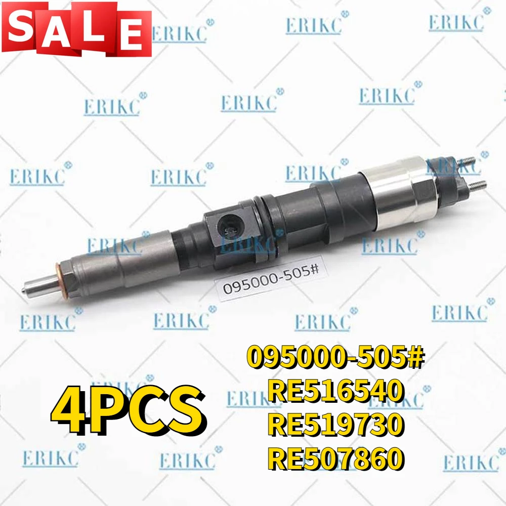 4PCS GENUINE 095000-5050 DIesel Injector 095000-5051 095000-5052 for John Deere RE516540 RE519730 RE507860