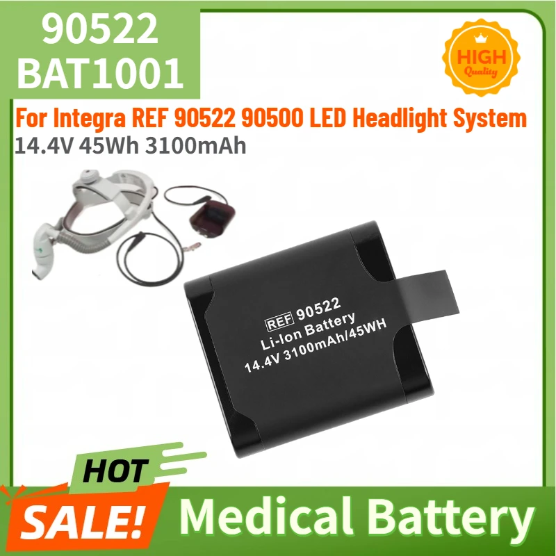 

90522 BAT1001 High Quality Medical Battery 14.4V 45Wh 3100mAh For Integra REF 90522 90500 LED Headlight System Brand New