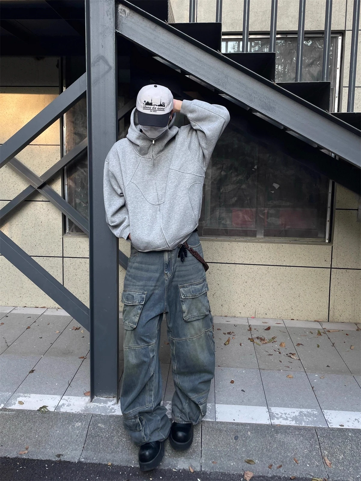 

Extra Large 300 Pounds American Style Heavyweight Deconstructed Hoodie Jacket Men Open Cardigan Couple Hoodie Sweatshirt