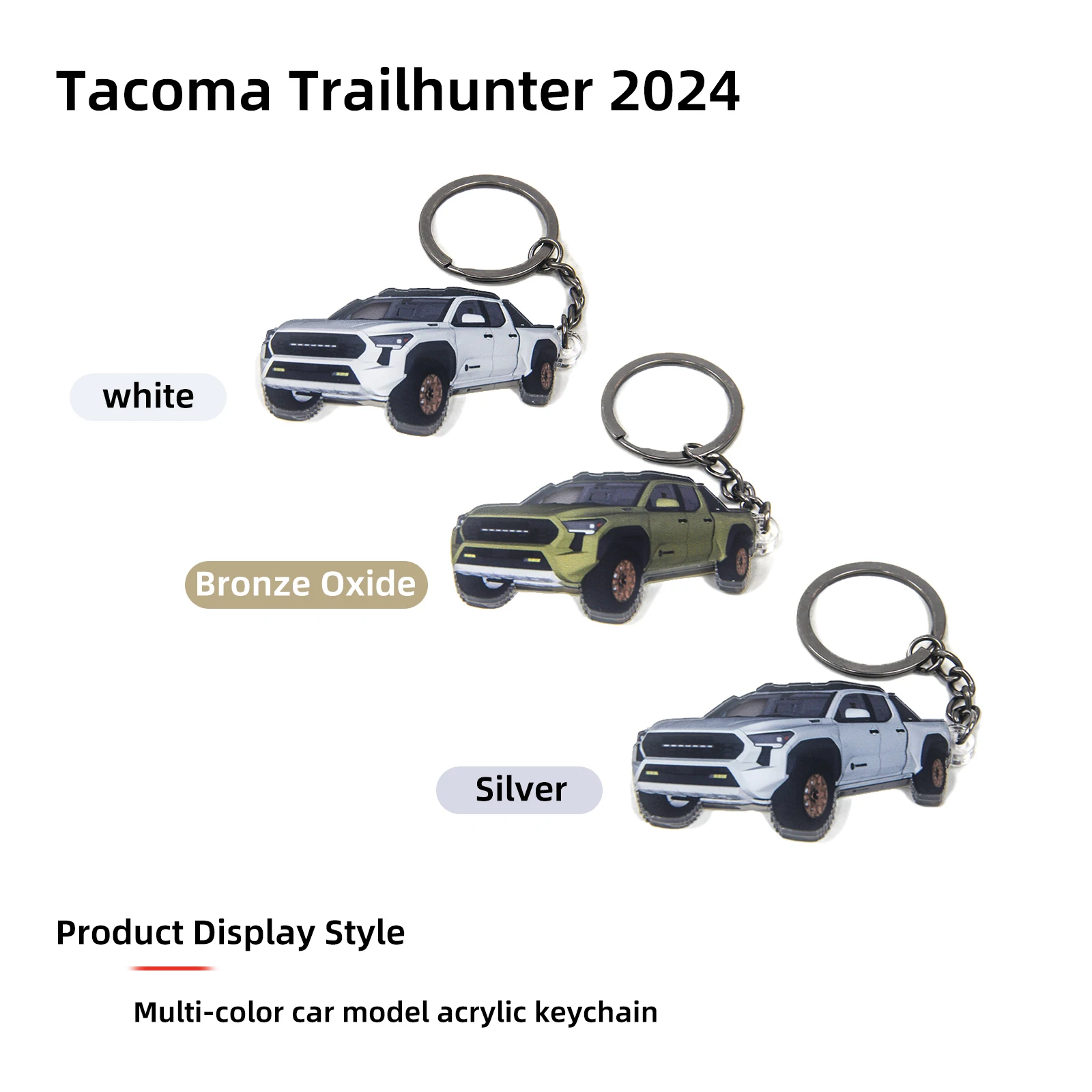 

Акриловый брелок Toyota Tacoma Trailhunter 2024, изготовленный на заказ автомобильный брелок для ключей, аксессуары, прочный брелок для ключей в грузовика, крутой подарок для любителей автомобилей