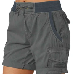 Women's Cargo Shorts Summer Multi Pockets Quick Dry Shorts Hiking Travel Golf Fishing Stretch Lightweight Female Shorts