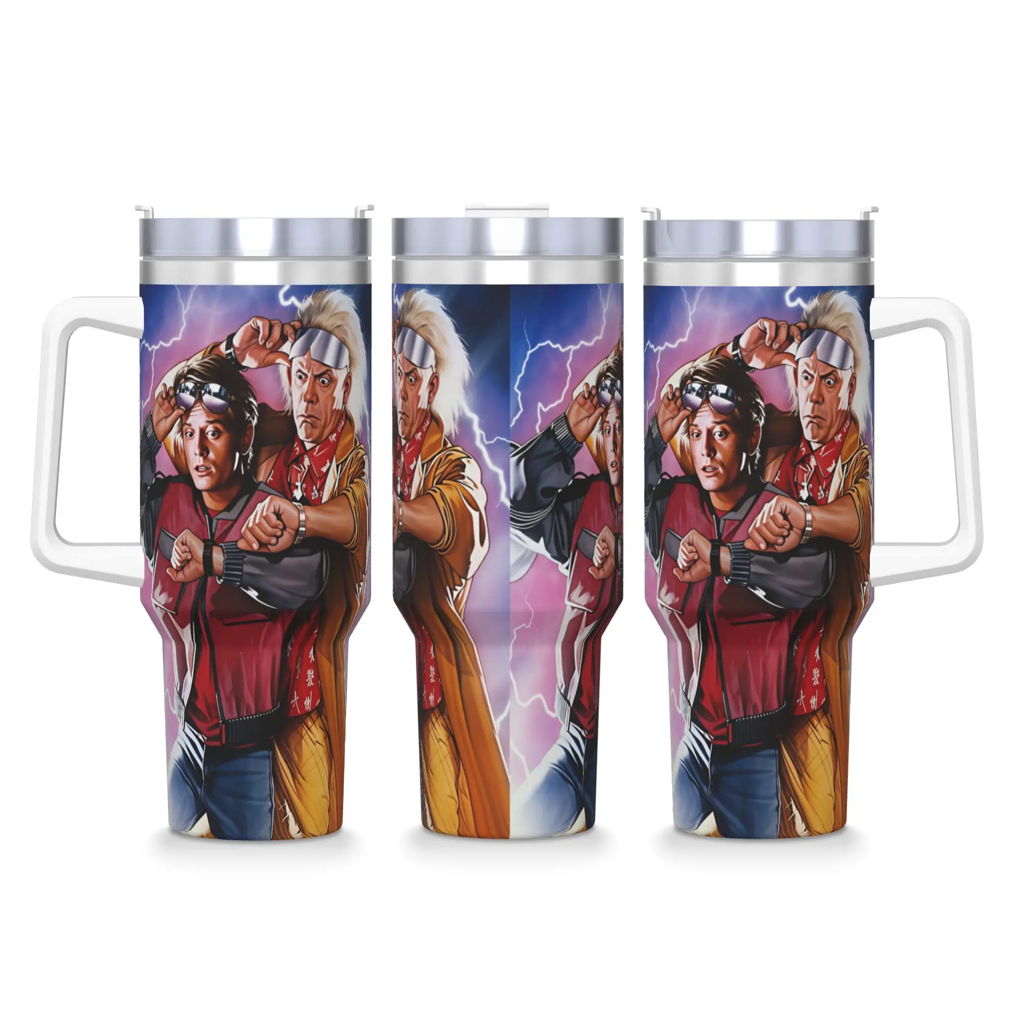 Stainless Steel Tumbler Back To The Future Thermal Cups  Keep Heat Hot Drinks Car Mugs Driving Printed Water Bottle