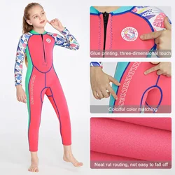 Traje de neopreno infantil manga larga cálido, protección UV