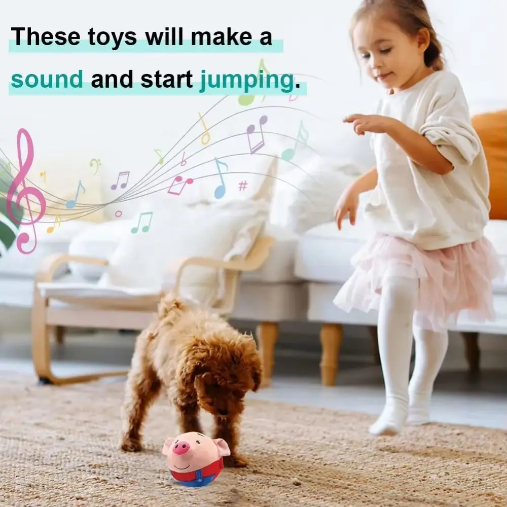 Shake Bouncing ลูกกระโดด USB ชาร์จร้องเพลงอิเล็กทรอนิกส์สัตว์เลี้ยงสุนัขของเล่น Interactive สุนัขอิเล็กทรอนิกส์เคี้ยวย้าย Plush ของเล่น