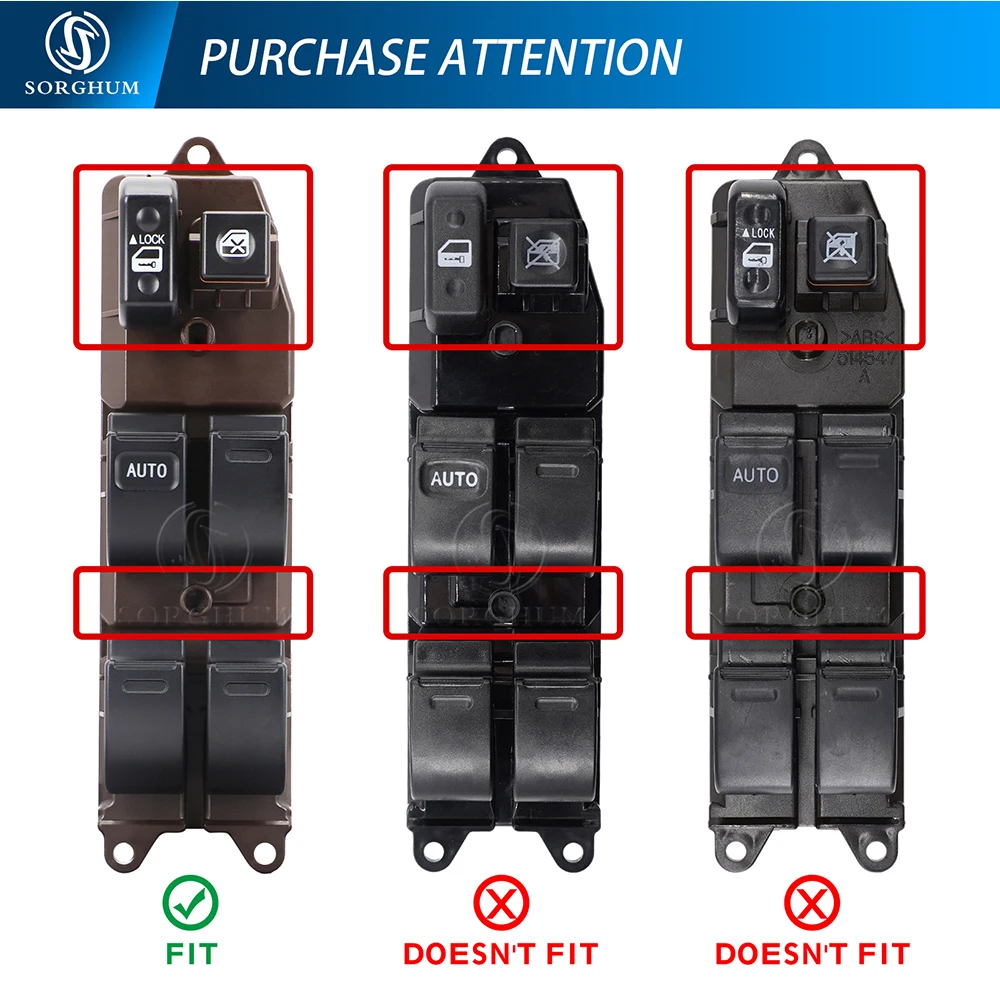 SORGHUM 84820-33170 84820-0K011 Left Right Master Power Window Switch For Toyota Hilux Vigo 2005 Camry Sienna Scion Land Cruiser