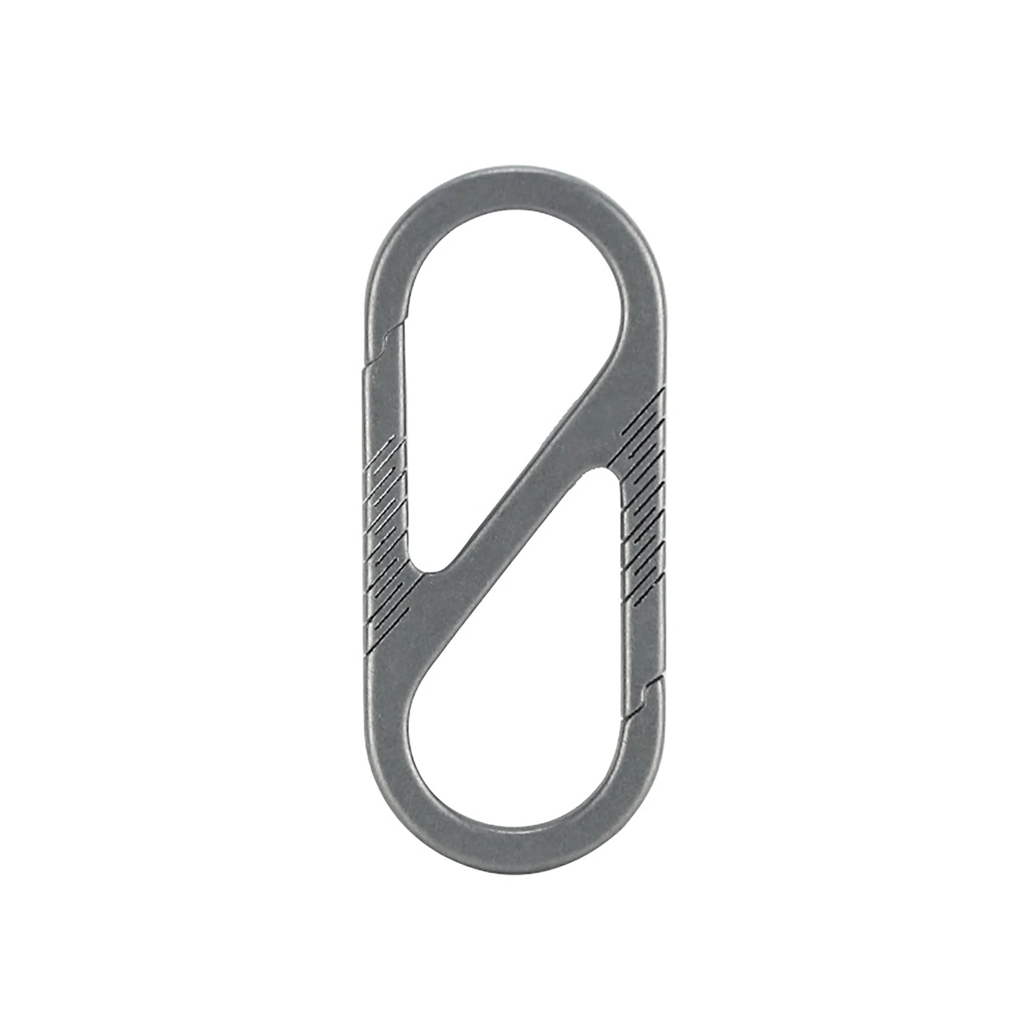 Unique Eight Diagram Solid titanium oval snap spring self Lock Carabiner Key ring Clasp Keychain lanyard FOB EDC housewarming