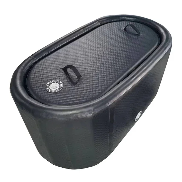 أسود محمول قابل للنفخ للكبار حمام الجليد حوض قطرة غرزة في الهواء الطلق الباردة يغرق حمام الجليد