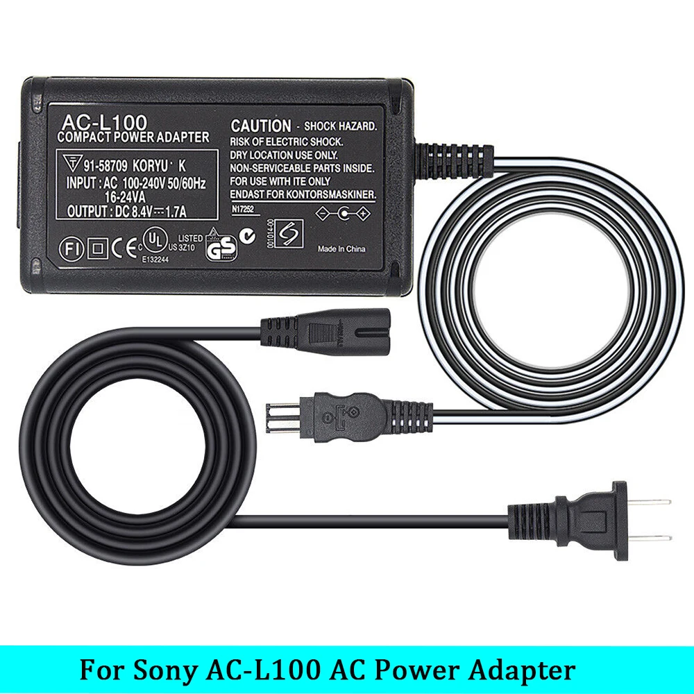 AC-L100 AC-L15 Camera Camcorder AC Power Adapter for Sony CCD-TR TRV128 DCR-DVD PC TR TRV Mavica FD / Cybershot DSC-F/S/D Series