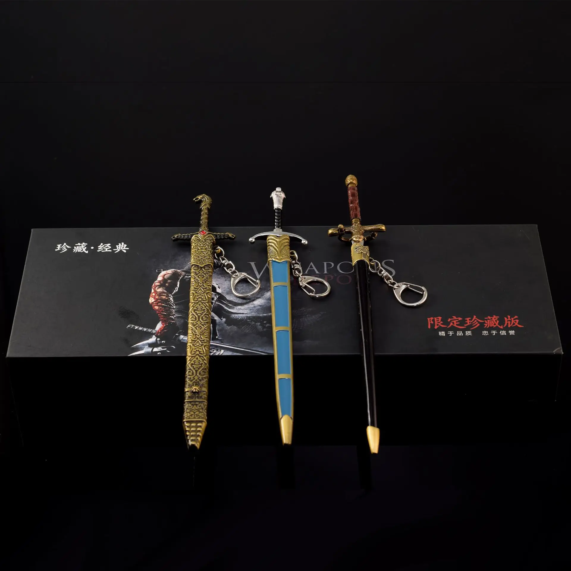 Periféricos Jogo Espada Medieval, Espada Juramento, Arya Costura Agulha, All Metal Knife, Artesanato, Ornamentos Modelo Gifts Box, Power Game, 3pcs